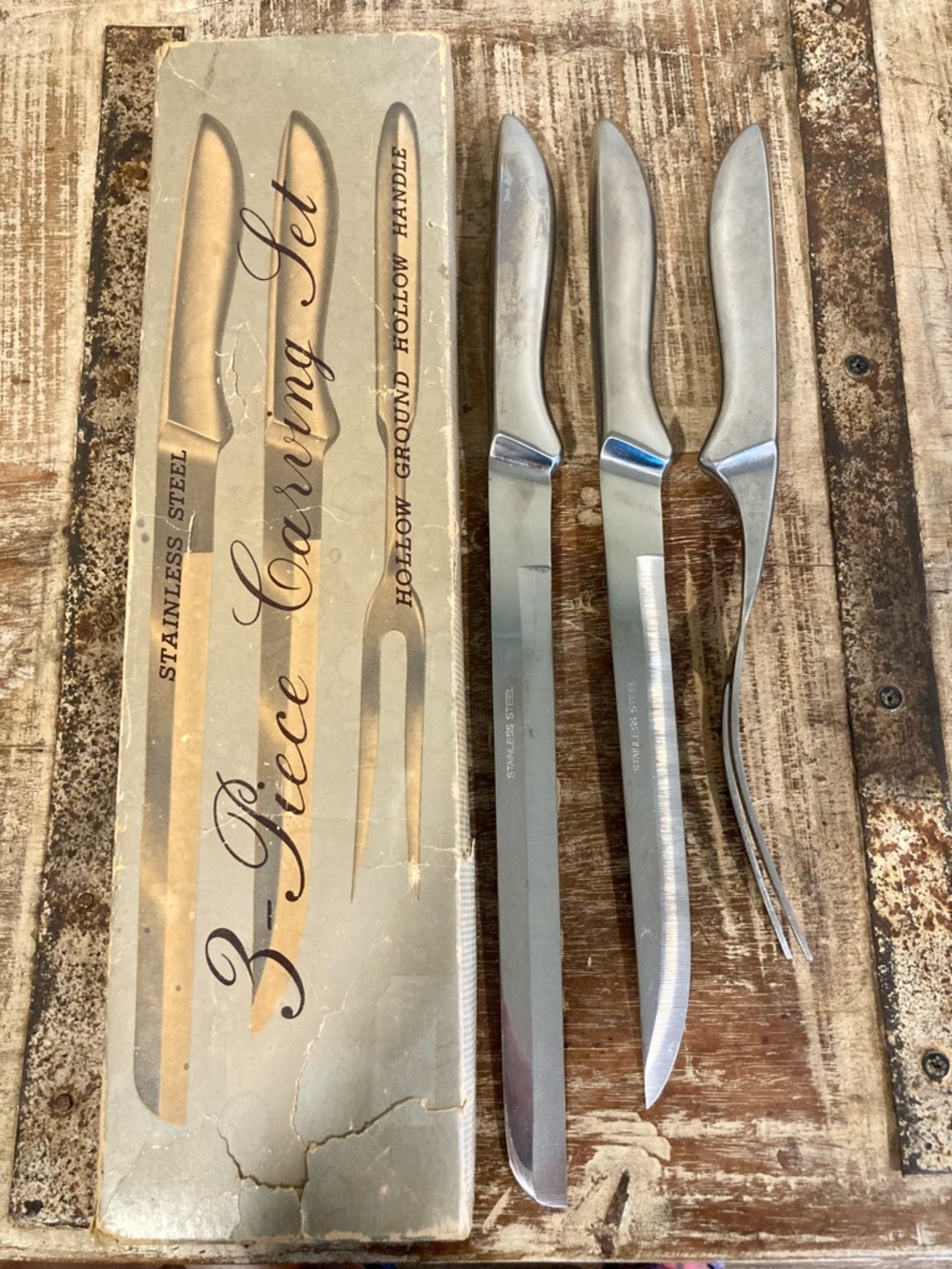 Retro 3-Piece Carving Set - Stainless Steel - Japan